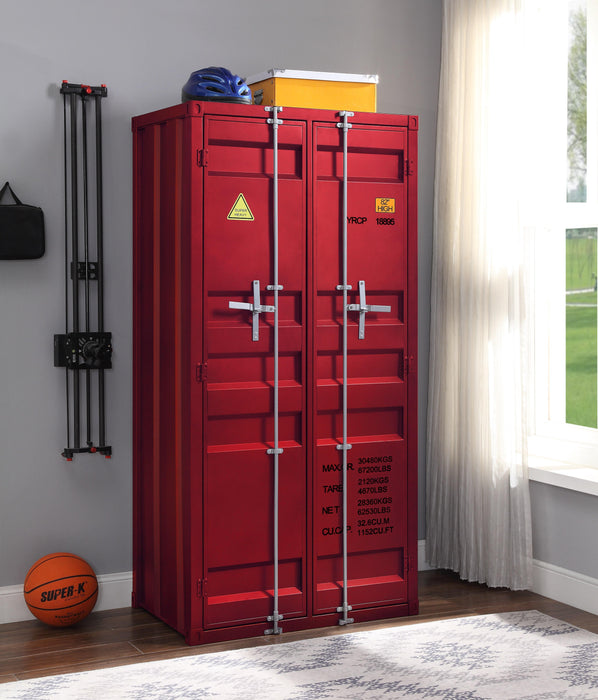 Cargo Red Wardrobe (Double Door) - Marjories Furniture (Las Vegas, NV)