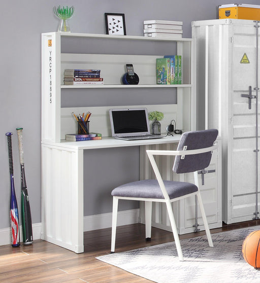 Cargo White Desk & Hutch - Marjories Furniture (Las Vegas, NV)