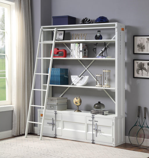 Cargo White Bookshelf & Ladder - Marjories Furniture (Las Vegas, NV)