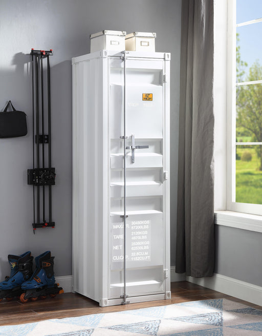 Cargo White Wardrobe (Single Door) - Marjories Furniture (Las Vegas, NV)