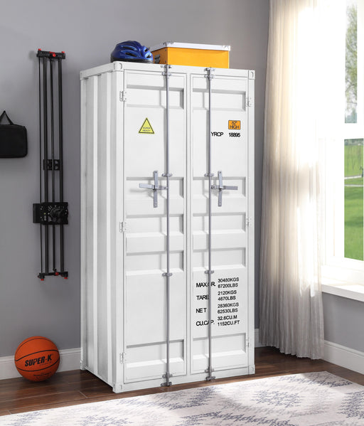 Cargo White Wardrobe (Double Door) - Marjories Furniture (Las Vegas, NV)