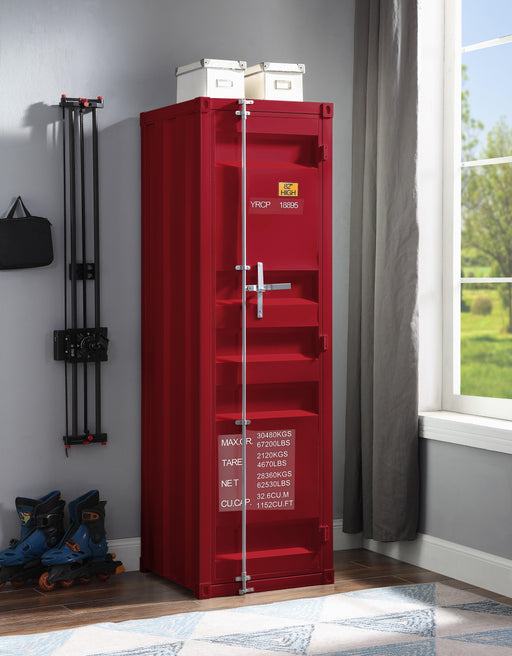 Cargo Red Wardrobe (Single Door) - Marjories Furniture (Las Vegas, NV)