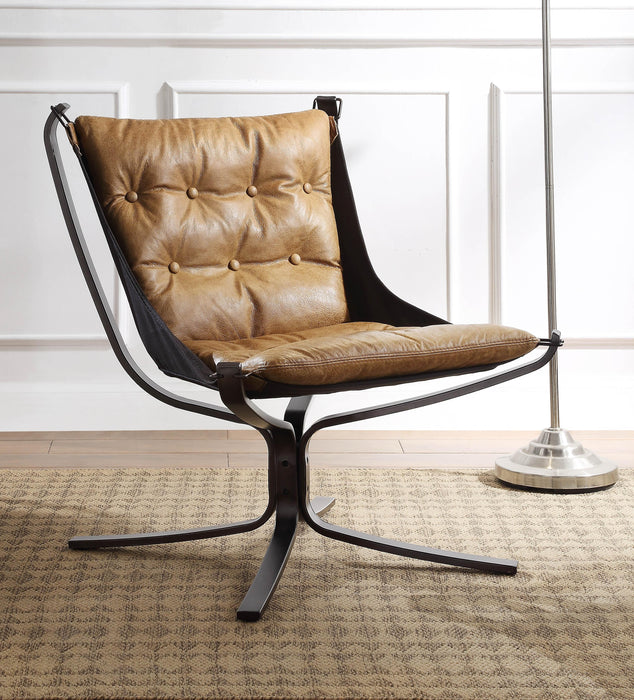 Carney Coffee Top Grain Leather Accent Chair - Marjories Furniture (Las Vegas, NV)