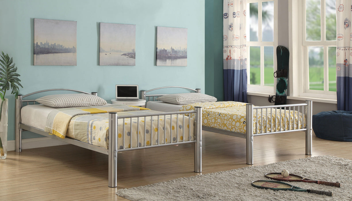 Cayelynn Silver Bunk Bed (Twin/Twin) - Marjories Furniture (Las Vegas, NV)