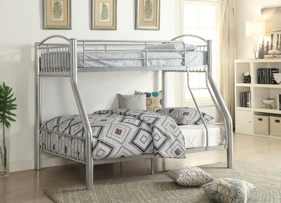 Cayelynn Silver Bunk Bed (Twin/Full) - Marjories Furniture (Las Vegas, NV)