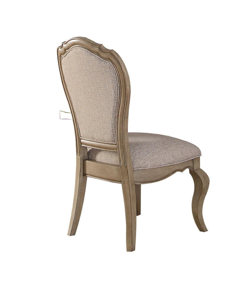 Chelmsford Beige Fabric & Antique Taupe Side Chair - Marjories Furniture (Las Vegas, NV)