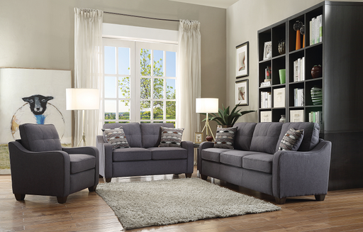 Cleavon II Gray Linen Sofa w/2 Pillows - Marjories Furniture (Las Vegas, NV)