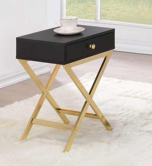 Coleen Black & Brass Side Table - Marjories Furniture (Las Vegas, NV)