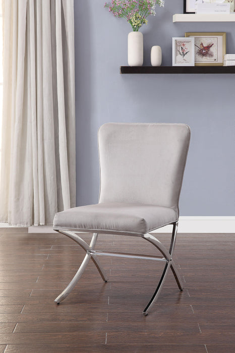 Daire Velvet & Chrome Side Chair - Marjories Furniture (Las Vegas, NV)