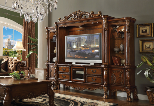 Dresden Cherry Oak Entertainment Center (Side Piers & Bridge) - Marjories Furniture (Las Vegas, NV)