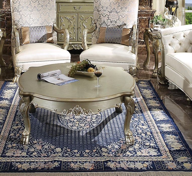 Dresden II Gold Patina & Bone Coffee Table - Marjories Furniture (Las Vegas, NV)