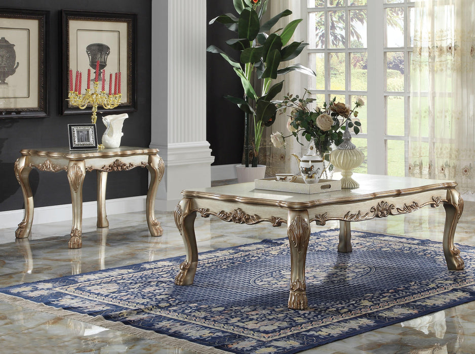 Dresden Gold Patina & Bone Coffee Table - Marjories Furniture (Las Vegas, NV)