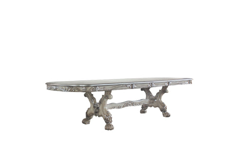 Dresden Vintage Bone White Dining Table (108"L) - Marjories Furniture (Las Vegas, NV)