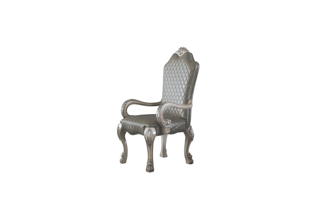 Dresden Vintage Bone White & PU Arm Chair - Marjories Furniture (Las Vegas, NV)