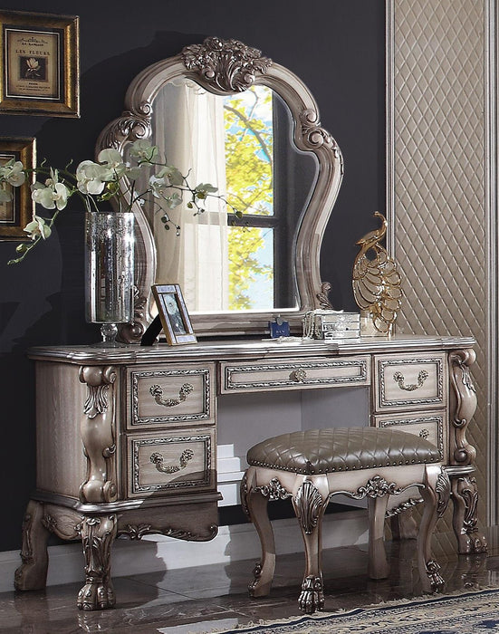 Dresden Vintage Bone White Vanity Desk - Marjories Furniture (Las Vegas, NV)