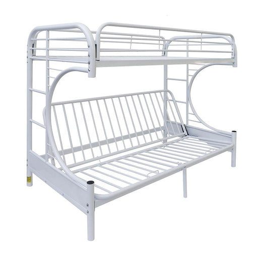 Eclipse White Bunk Bed (Twin/Full/Futon) - Marjories Furniture (Las Vegas, NV)