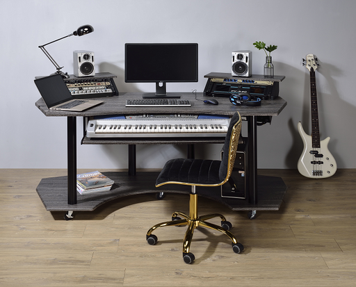 Eleazar Black Oak Computer Desk - Marjories Furniture (Las Vegas, NV)