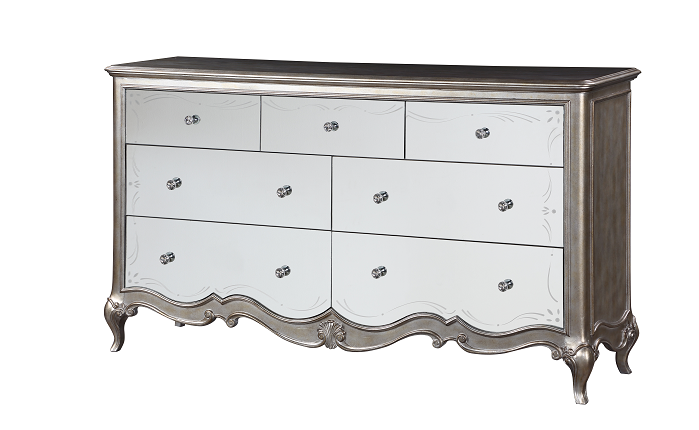 Esteban Antique Champagne Dresser (Jewelry Box) - Marjories Furniture (Las Vegas, NV)