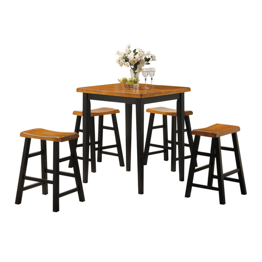 Gaucho Oak & Black Counter Height Set (5Pc Pk) - Marjories Furniture (Las Vegas, NV)
