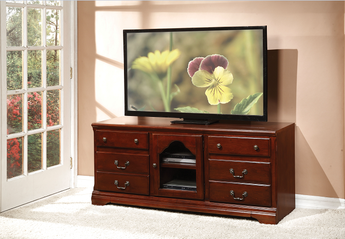 Hercules Cherry TV Stand - Marjories Furniture (Las Vegas, NV)