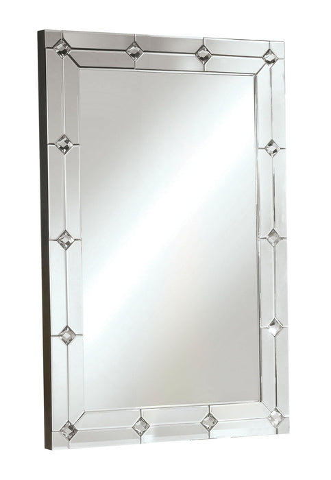 Hessa Mirrored & Faux Rhinestones Wall Decor - Marjories Furniture (Las Vegas, NV)