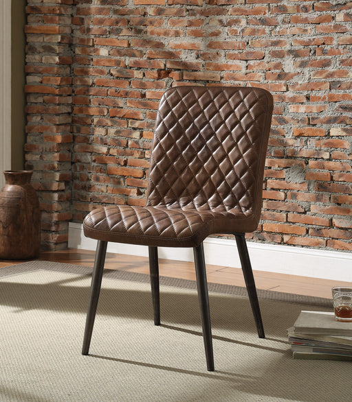 Hosmer Vintage Chocolate Top Grain Leather & Antique Black Side Chair - Marjories Furniture (Las Vegas, NV)