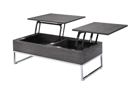 Iban Gray Oak & Chrome Coffee Table - Marjories Furniture (Las Vegas, NV)