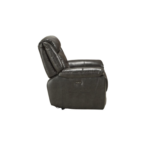 Imogen Gray Leather-Aire Recliner (Power Motion) - Marjories Furniture (Las Vegas, NV)