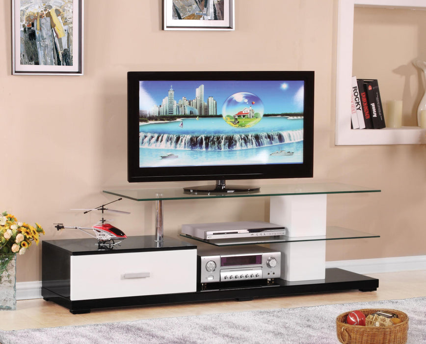 Ivana White & Black TV Stand - Marjories Furniture (Las Vegas, NV)
