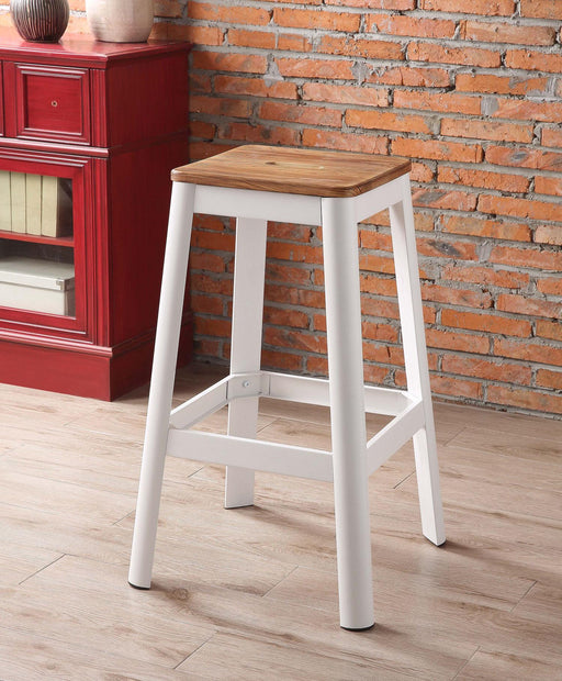 Jacotte Natural & White Bar Stool (1Pc) - Marjories Furniture (Las Vegas, NV)