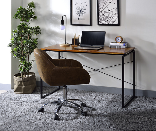 Jurgen Oak & Black Desk - Marjories Furniture (Las Vegas, NV)