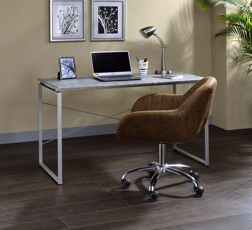 Jurgen Faux Concrete & Silver Desk - Marjories Furniture (Las Vegas, NV)