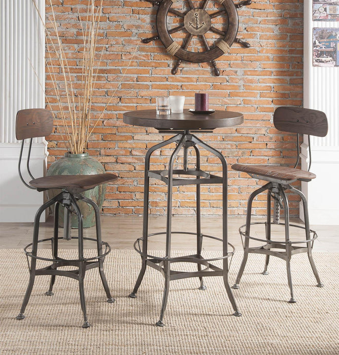 Kaeso Walnut & Gunmetal Bar Table - Marjories Furniture (Las Vegas, NV)