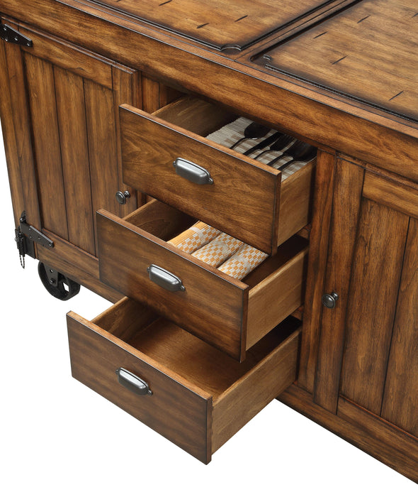 Kabili Antique Tobacco Kitchen Cart - Marjories Furniture (Las Vegas, NV)