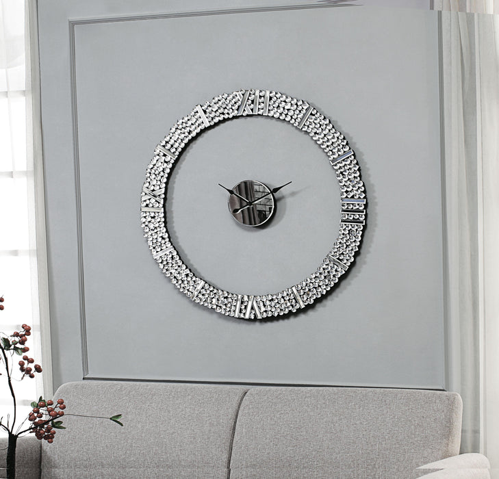 Kachina Mirrored & Faux Gems Wall Clock - Marjories Furniture (Las Vegas, NV)