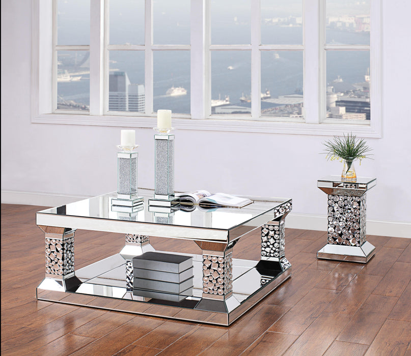 Kachina Mirrored & Faux Gems Coffee Table - Marjories Furniture (Las Vegas, NV)