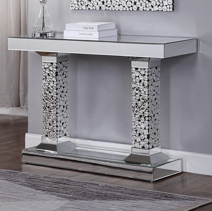 Kachina Mirrored & Faux Gems Console Table - Marjories Furniture (Las Vegas, NV)
