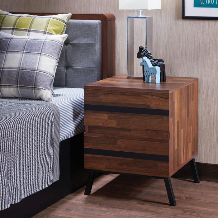 Karine Walnut & Black End Table - Marjories Furniture (Las Vegas, NV)