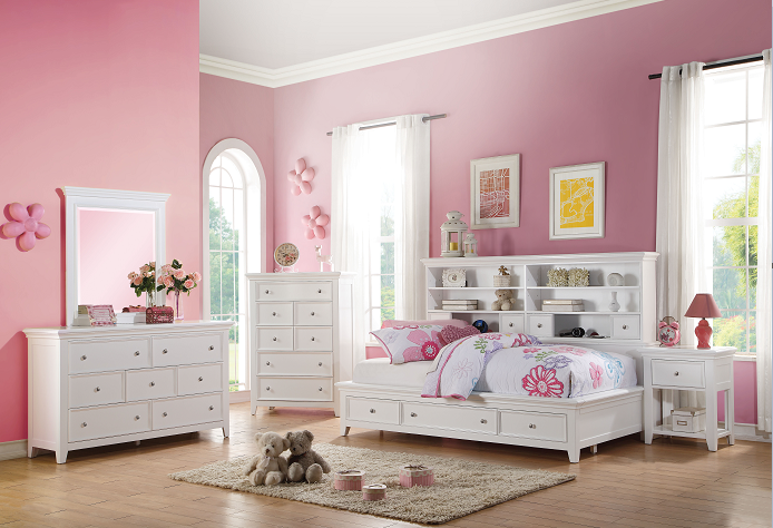 Lacey White Daybed (Full Size) - Marjories Furniture (Las Vegas, NV)