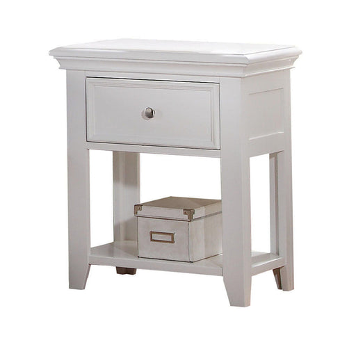 Lacey White Nightstand (1 DRAWER) - Marjories Furniture (Las Vegas, NV)