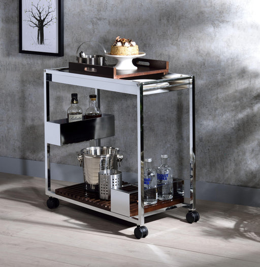 Lisses Chrome Serving Cart - Marjories Furniture (Las Vegas, NV)