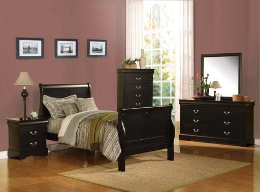 Louis Philippe III Black Twin Bed - Marjories Furniture (Las Vegas, NV)