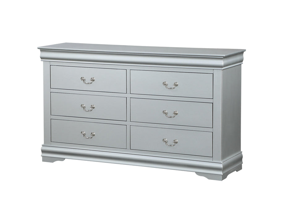 Louis Philippe Platinum Dresser - Marjories Furniture (Las Vegas, NV)