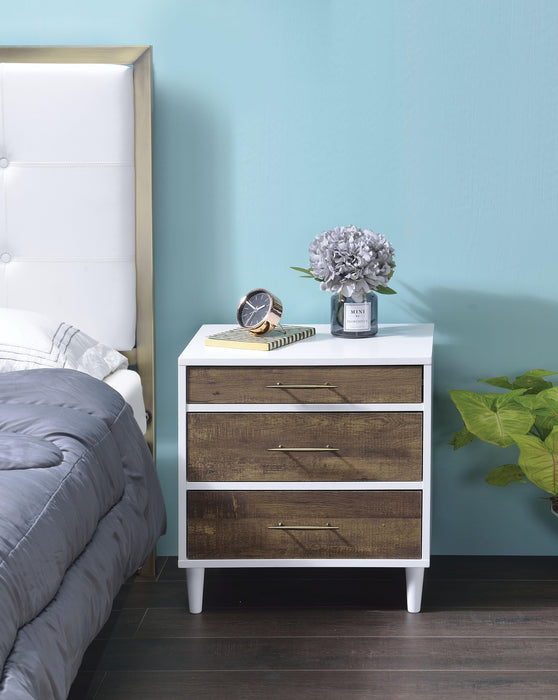 Lurel White & Weathered Oak Accent Table - Marjories Furniture (Las Vegas, NV)