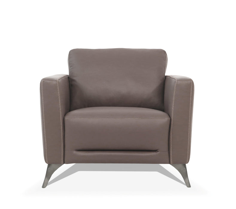 Malaga Taupe Leather Chair - Marjories Furniture (Las Vegas, NV)