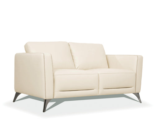 Malaga Cream Leather Loveseat - Marjories Furniture (Las Vegas, NV)