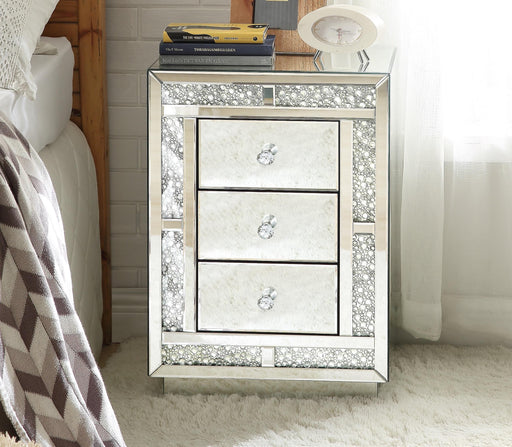 Mallika Mirrored & Faux Crystals Accent Table - Marjories Furniture (Las Vegas, NV)