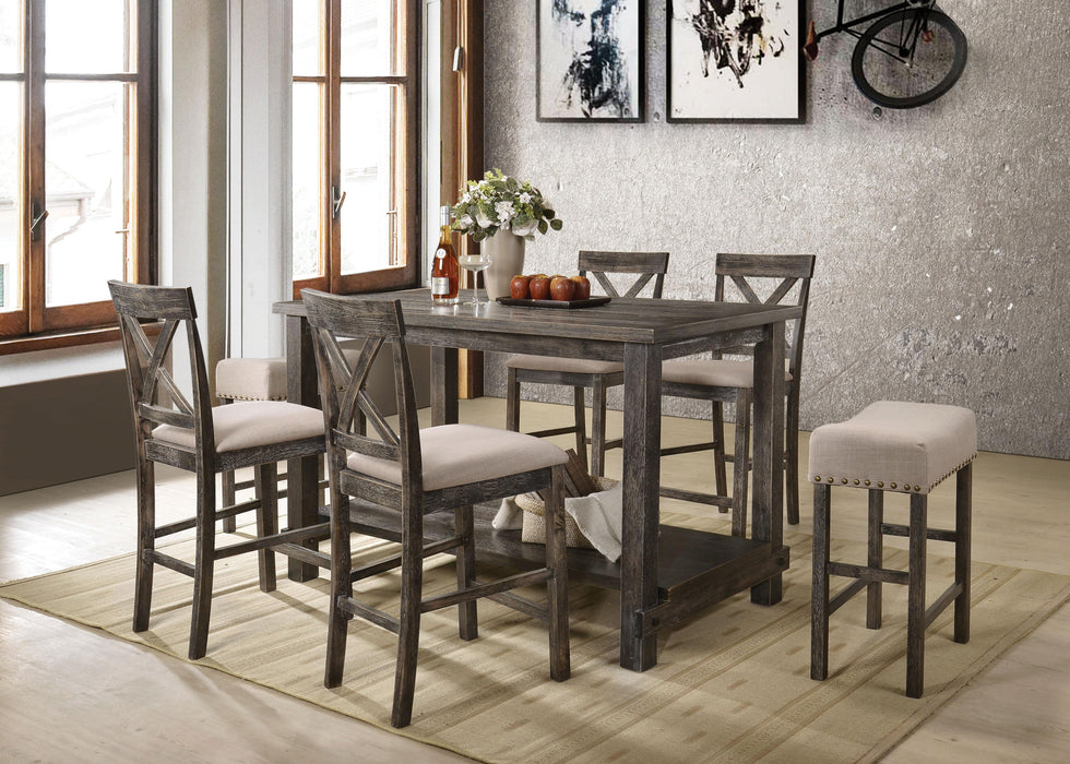 Martha II Weathered Gray Counter Height Table - Marjories Furniture (Las Vegas, NV)