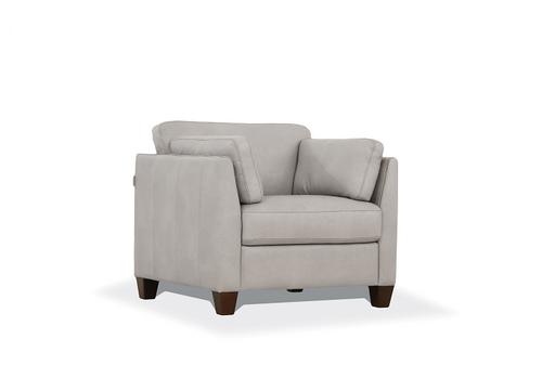 Matias Dusty White Leather Chair - Marjories Furniture (Las Vegas, NV)