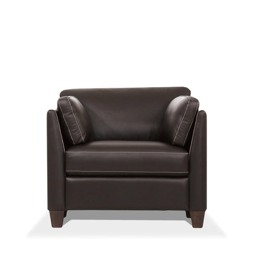 Matias Chocolate Leather Chair - Marjories Furniture (Las Vegas, NV)